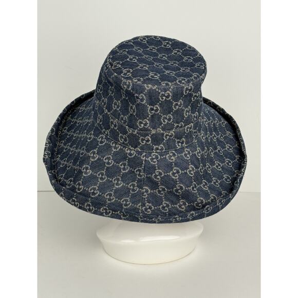 Gucci Blue Denim Wide Brim Hat - Picture 5 of 10